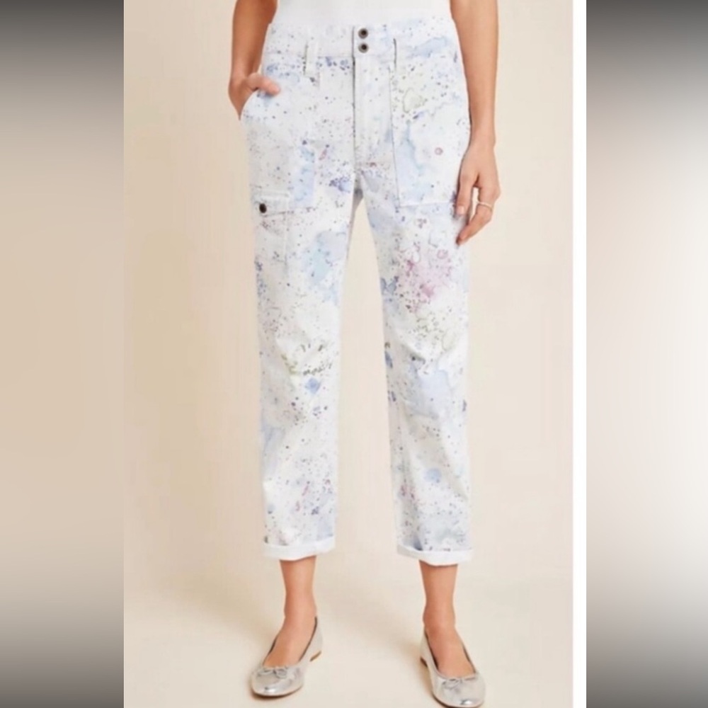 Anthropologie The Wanderers Splatter Women's Cropped Pants